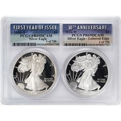 1986-S & 2016-W $1 Proof American Silver Eagle Coin Set PCGS PR69DCAM