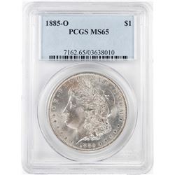 1885-O $1 Morgan Silver Dollar Coin PCGS MS65