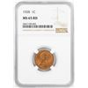 Image 1 : 1928 Lincoln Wheat Cent Coin NGC MS65RD