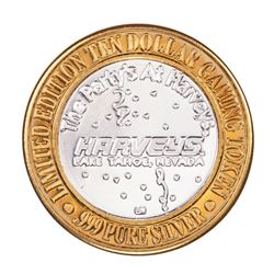 .999 Fine Silver Harveys Resort Lake Tahoe, Nevada $10 Limited Edition Gaming Token