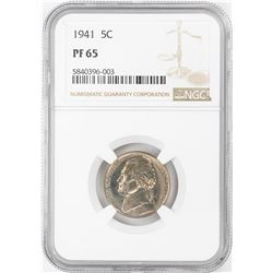 1941 Proof Jefferson Nickel Coin NGC PF65