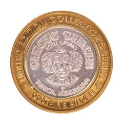 .999 Fine Silver Circus Circus Tunica, Mississippi $10 Limited Edition Gaming Token