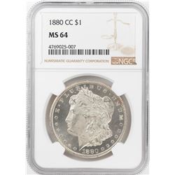 1880-CC $1 Morgan Silver Dollar Coin NGC MS64