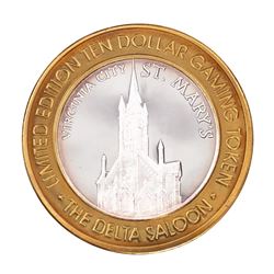 .999 Silver The Delta Saloon Nevada $10 Casino Limited Edition Gaming Token