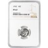 Image 1 : 1952 Proof Roosevelt Dime Coin NGC PF67