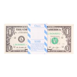 Pack of (100) Consecutive 2013 $1 Federal Reserve STAR Notes San Francisco