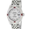 Image 2 : Rolex Ladies Stainless Steel Quickset Diamond & Ruby Datejust Wristwatch With Box