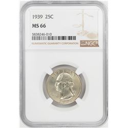 1939 Washington Quarter Coin NGC MS66