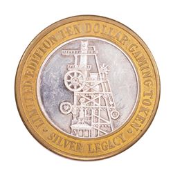 .999 Silver Silver Legacy Reno, Nevada $10 Casino Limited Edition Gaming Token