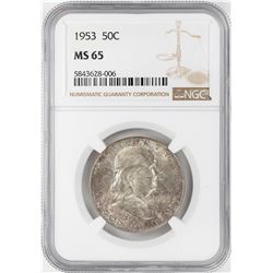 1953 Franklin Half Dollar Coin NGC MS65