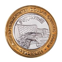 .999 Silver Peppermill Hotel Casino Reno, NV $10 Casino Limited Edition Gaming Token