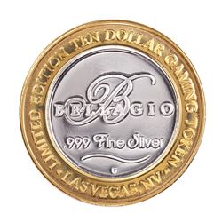 .999 Silver Bellagio Las Vegas, Nevada $10 Casino Limited Edition Gaming Token