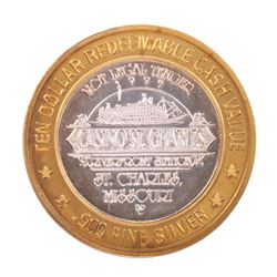 .999 Fine Silver Casino St. Charles Riverfront Station $10 Limited Edition Gaming Token