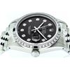 Image 4 : Rolex Mens Stainless Steel Slate Black Diamond & Emerald Datejust Wristwatch