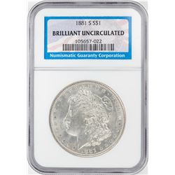 1881-S $1 Morgan Silver Dollar Coin NGC Brilliant Uncirculated