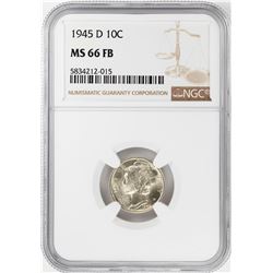 1945-D Mercury Dime Coin NGC MS66FB