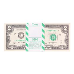 Pack of (100) Consecutive 2013 $2 Federal Reserve STAR Notes San Francisco