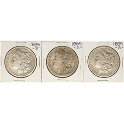 Lot of (3) 1885-S $1 Morgan Silver Dollar Coins