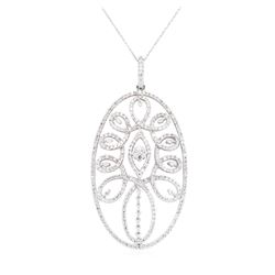 14-18KT White Gold 2.06 ctw Diamond Pendant & Chain