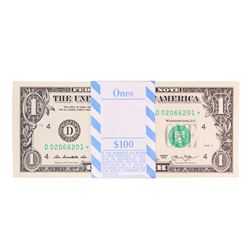 Pack of (100) Consecutive 2013 $1 Federal Reserve STAR Notes Cleveland