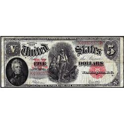 1907 $5 Woodchopper Legal Tender Note