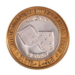 .999 Silver Slots A Fun Casino Las Vegas, NV $10 Limited Edition Casino Gaming Token