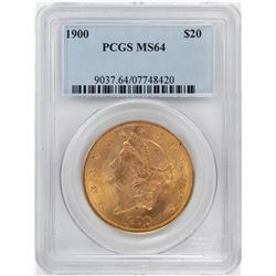 1900 $20 Liberty Head Double Eagle Gold Coin PCGS MS64