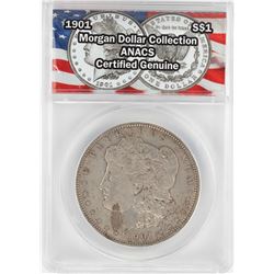 1901 $1 Morgan Silver Dollar Coin ANACS Certified Genuine