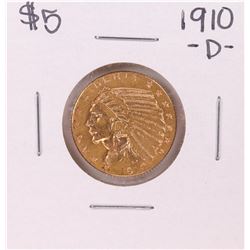 1910-D $5 Indian Head Half Eagle Gold Coin