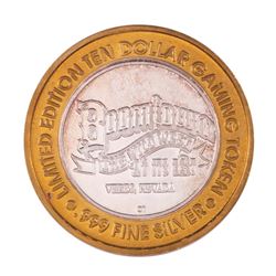 .999 Silver Boomtown Verdi, NV $10 Casino Limited Edition Gaming Token