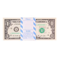 Pack of (100) Consecutive 2013 $1 Federal Reserve STAR Notes San Francisco