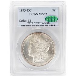 1893-CC $1 Morgan Silver Dollar Coin PCGS MS62 CAC