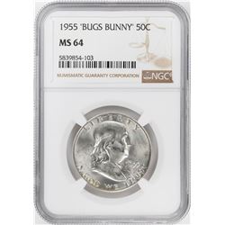 1955 "Bugs Bunny" Franklin Half Dollar Coin NGC MS64