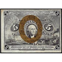 March 3, 1863 Five Cents Second Issue Fractional Currency Note