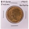 Image 1 : 1907 No Motto $10 Indian Head Eagle Gold Coin