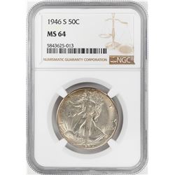 1946-S Walking Liberty Half Dollar Coin NGC MS64