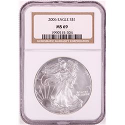 2006 $1 American Silver Eagle Coin NGC MS69