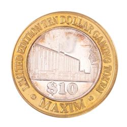 .999 Silver Maxim Hotel & Casino Las Vegas, NV $10 Limited Edition Gaming Token