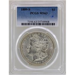 1889-S $1 Morgan Silver Dollar Coin PCGS MS63