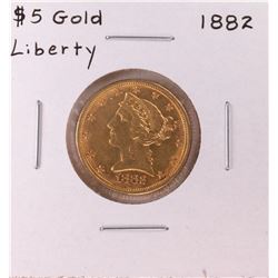 1882 $5 Liberty Head Half Eagle Gold Coin