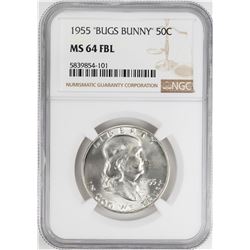 1955 "Bugs Bunny" Franklin Half Dollar Coin NGC MS64FBL