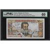 Image 1 : 1959-61 France 50 Nouveaux Francs Currency Note Pick# 143 PMG Extremely Fine 40