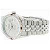 Image 6 : Rolex Men's Stainless Steel Gray Diamond & Ruby Datejust Wristwatch