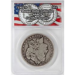 1902-S $1 Morgan Silver Dollar Coin ANACS Certified Genuine