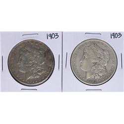 Lot of (2) 1903 $1 Morgan Silver Dollar Coins