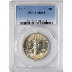 1916 Walking Liberty Half Dollar Coin PCGS MS65