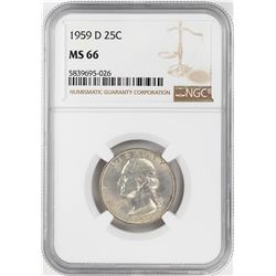 1959-D Washington Quarter Coin NGC MS66