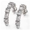 Image 1 : 4.16 ctw Princess Cut Diamond Designer Earrings 18K White Gold