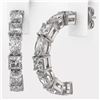 Image 3 : 4.16 ctw Princess Cut Diamond Designer Earrings 18K White Gold