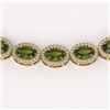 Image 3 : 31.1 ctw Tourmaline & Diamond Micro Pave Halo Necklace 10k Yellow Gold